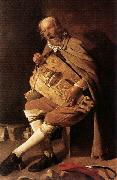 LA TOUR, Georges de The Hurdy-gurdy Player oil on canvas